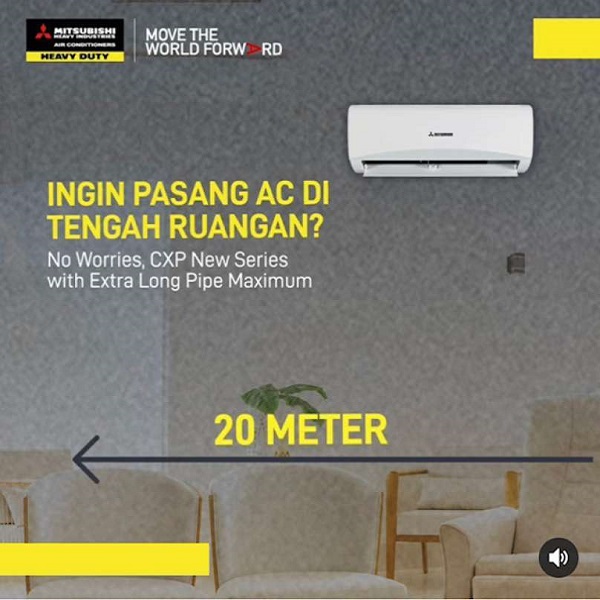Mitsubishi AC Wall Mounted Split Standard 2 1/2 PK - SRK24CXP-W3